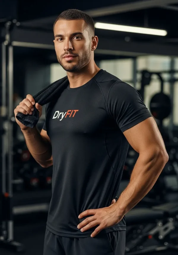 Camiseta Fitness Preta DryFit - Imagem 1
