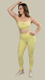 Conjunto Fitness  Fênix Gym - Amarelo Manteiga