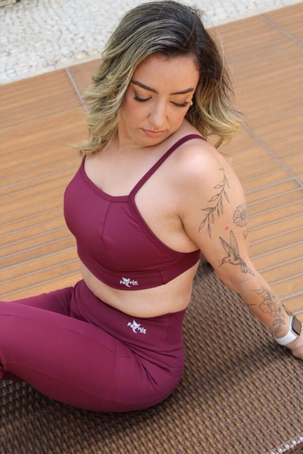 Conjunto Fitness  Fênix Gym - Bordô - Imagem 4