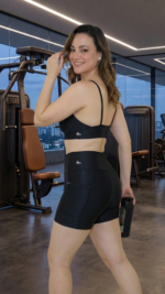 Conjunto Fitness Short Ciclista Wonder  Fênix Gym - Preto - Imagem 3