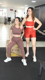 Conjunto Fitness Marron  Fênix Gym - Legging + Cropped - Imagem 3