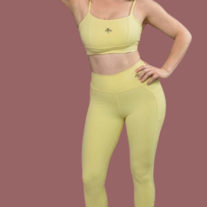 Conjunto Fitness  Fênix Gym - Amarelo Manteiga