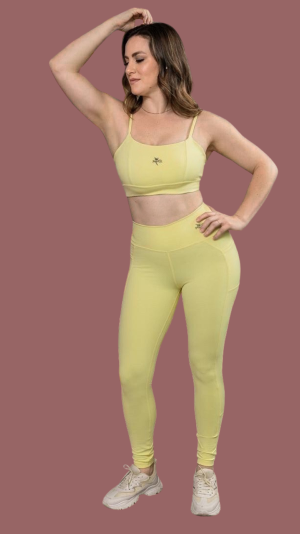 Conjunto Fitness  Fênix Gym - Amarelo Manteiga - Imagem 1