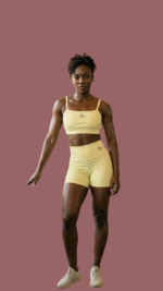 Conjunto Fitness de Short Fênix Gym - Amarelo Manteiga