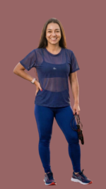 T-shirt em Tulle Fênix Gym - Azul Marinho - Imagem 3