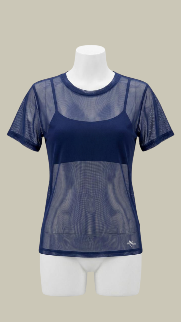 T-shirt em Tulle Fênix Gym - Azul Marinho - Imagem 1