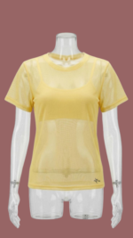 T-shirt em Tulle Fênix Gym - Amarelo Manteiga
