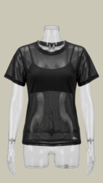 T-shirt em Tulle Fênix Gym - Preto
