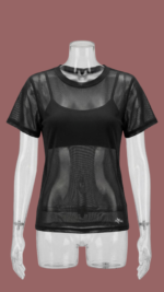 T-shirt em Tulle Fênix Gym - Preto