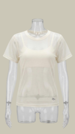 T-shirt em Tulle Fênix Gym - Off White