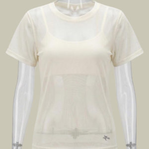 T-shirt em Tulle Fênix Gym - Off White