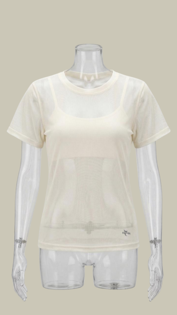 T-shirt em Tulle Fênix Gym - Off White - Imagem 1