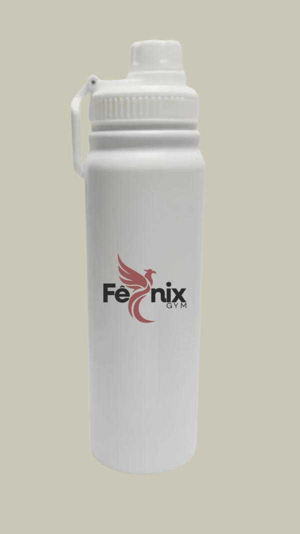 Garrafa Squeeze Térmica Fênix Gym – Branca (800 ml) - Imagem 1