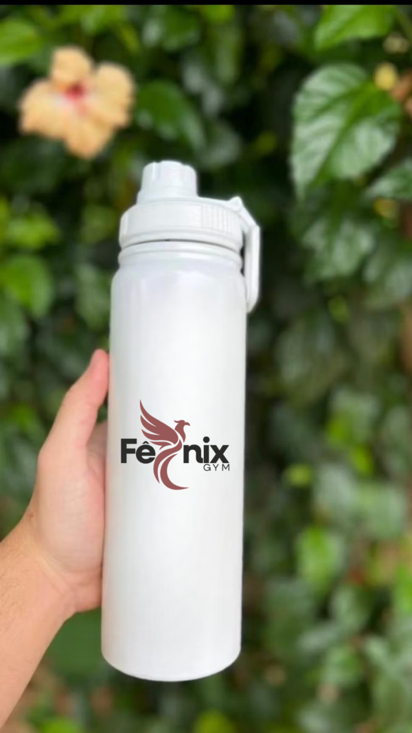 Garrafa Squeeze Térmica Fênix Gym – Branca (800 ml) - Imagem 2