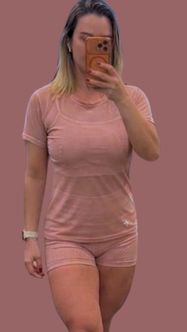 T-shirt em Tulle Fênix Gym - Rosa Blush - Imagem 2