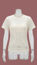 T-shirt em Tulle Fênix Gym - Off White