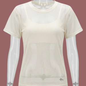 T-shirt em Tulle Fênix Gym - Off White