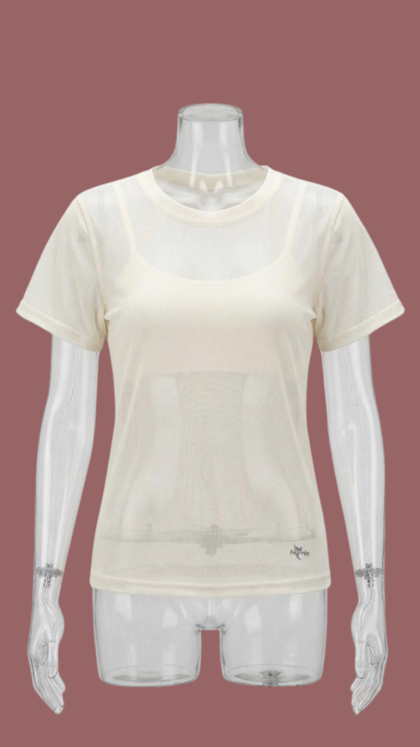 T-shirt em Tulle Fênix Gym - Off White - Imagem 1