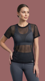 T-shirt em Tulle Fênix Gym - Preto - Imagem 3
