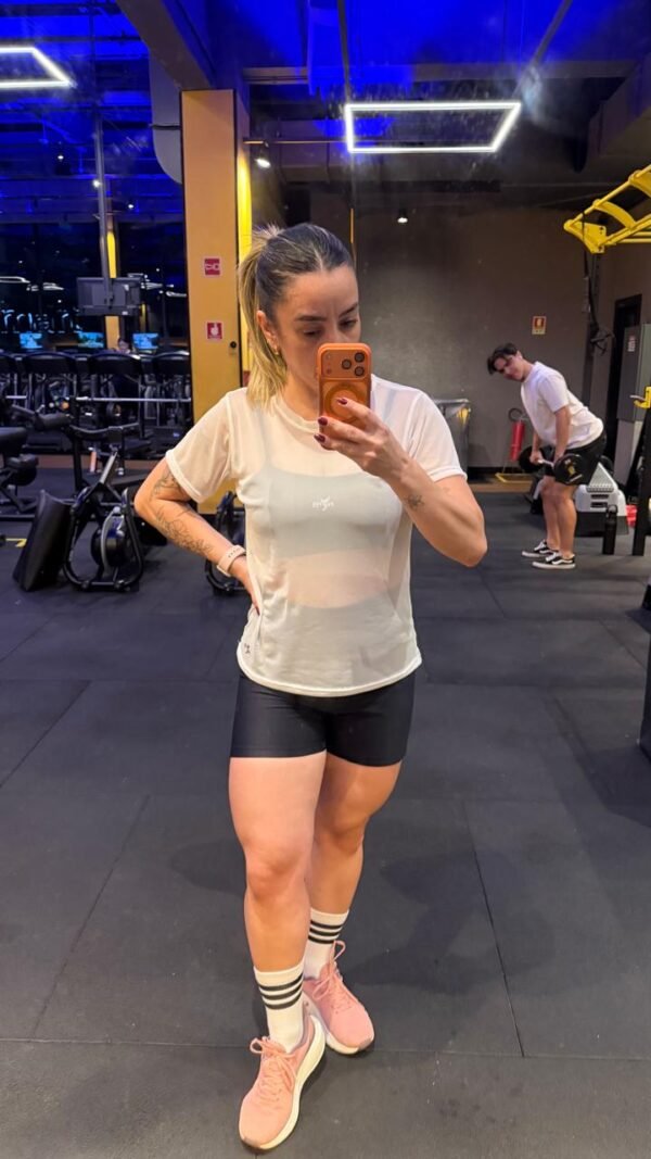 T-shirt em Tulle Fênix Gym - Off White - Imagem 5
