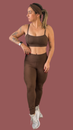 Conjunto Fitness Fênix Gym - Marrom