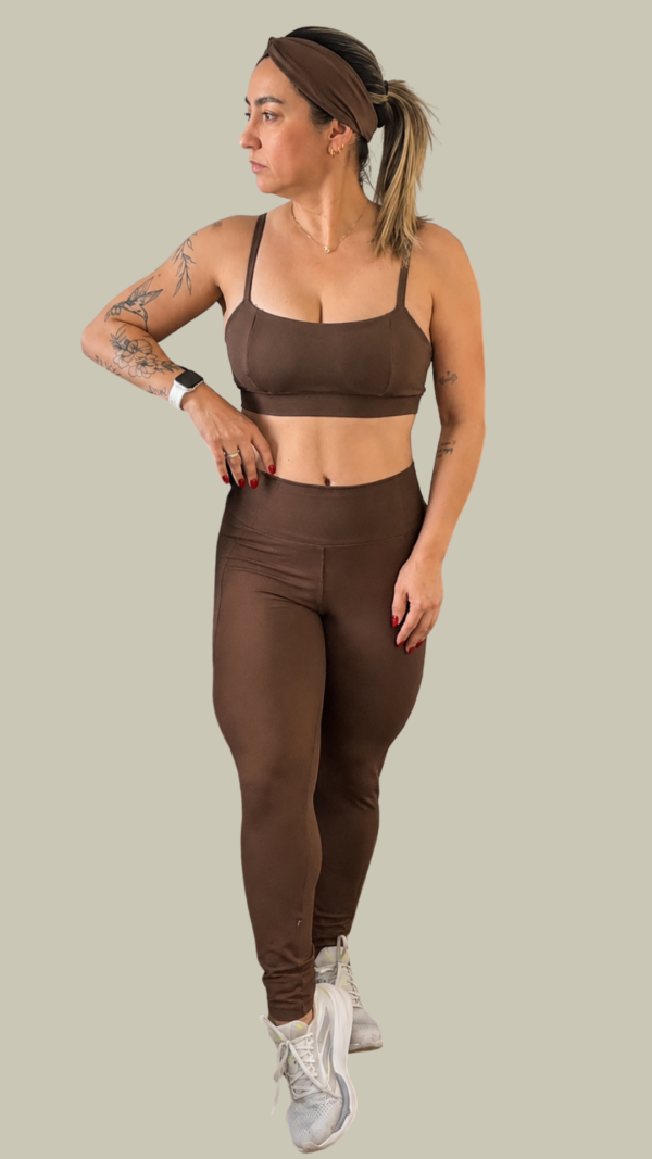 Conjunto Fitness Fênix Gym - Marrom - Imagem 1