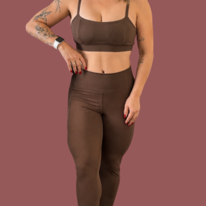 Conjunto Fitness Fênix Gym - Marrom