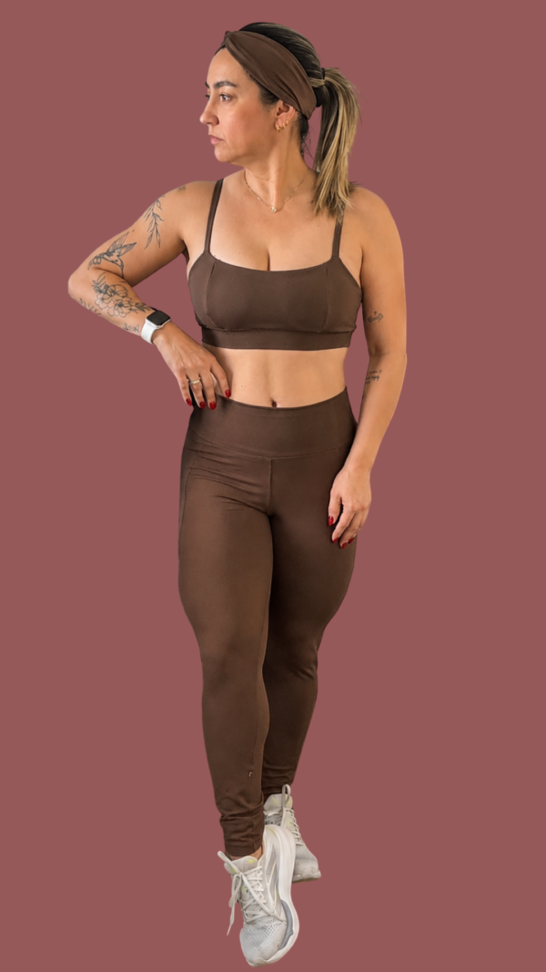 Conjunto Fitness Fênix Gym - Marrom - Imagem 1